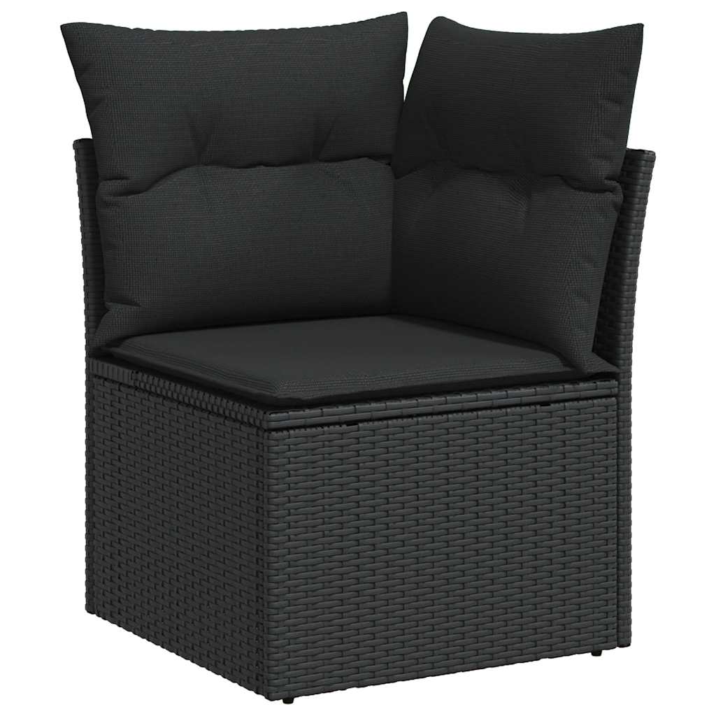 12-dijelni set vrtnih sofa od poliratana s jastucima crni