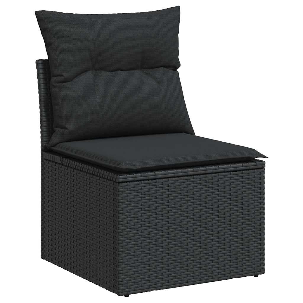 12-dijelni set vrtnih sofa od poliratana s jastucima crni