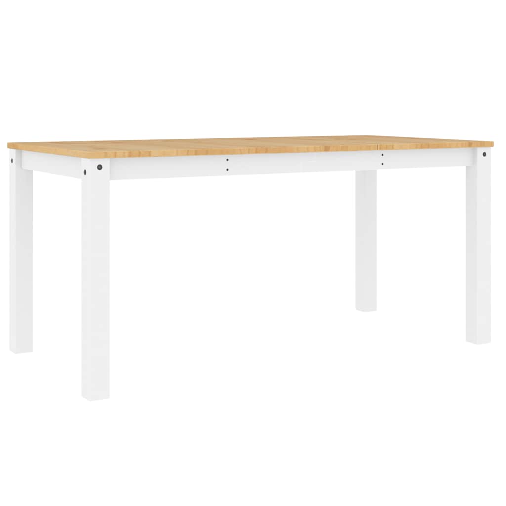 Blagovaonski stol PANAMA bijeli 160x80x75 cm masivna borovina