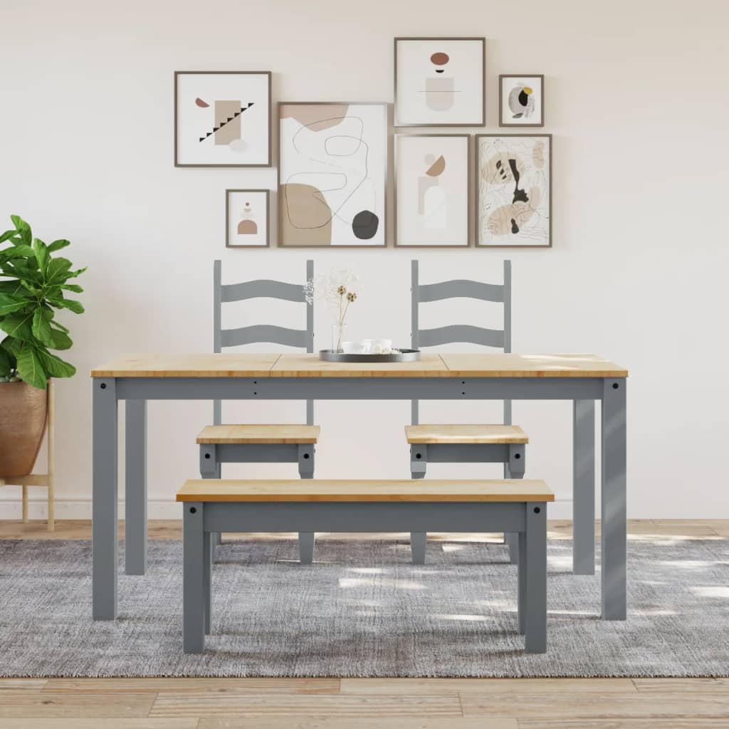 Blagovaonska klupa PANAMA sivi 105x30x45 cm od masivne borovine