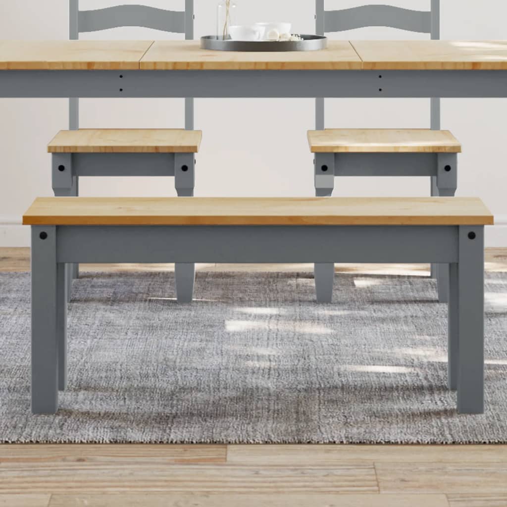 Blagovaonska klupa PANAMA sivi 105x30x45 cm od masivne borovine