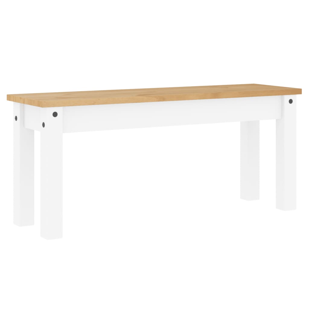 Blagovaonska klupa PANAMA bijeli 105x30x45 cm masivne borovine