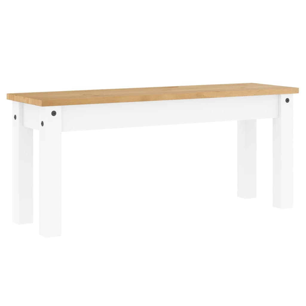 Blagovaonska klupa PANAMA bijeli 105x30x45 cm masivne borovine
