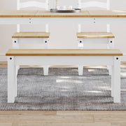 Blagovaonska klupa PANAMA bijeli 105x30x45 cm masivne borovine