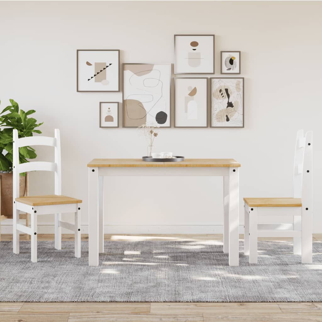 Blagovaonske stolice 2 kom bijeli 40x46x99 cm masivne borovine