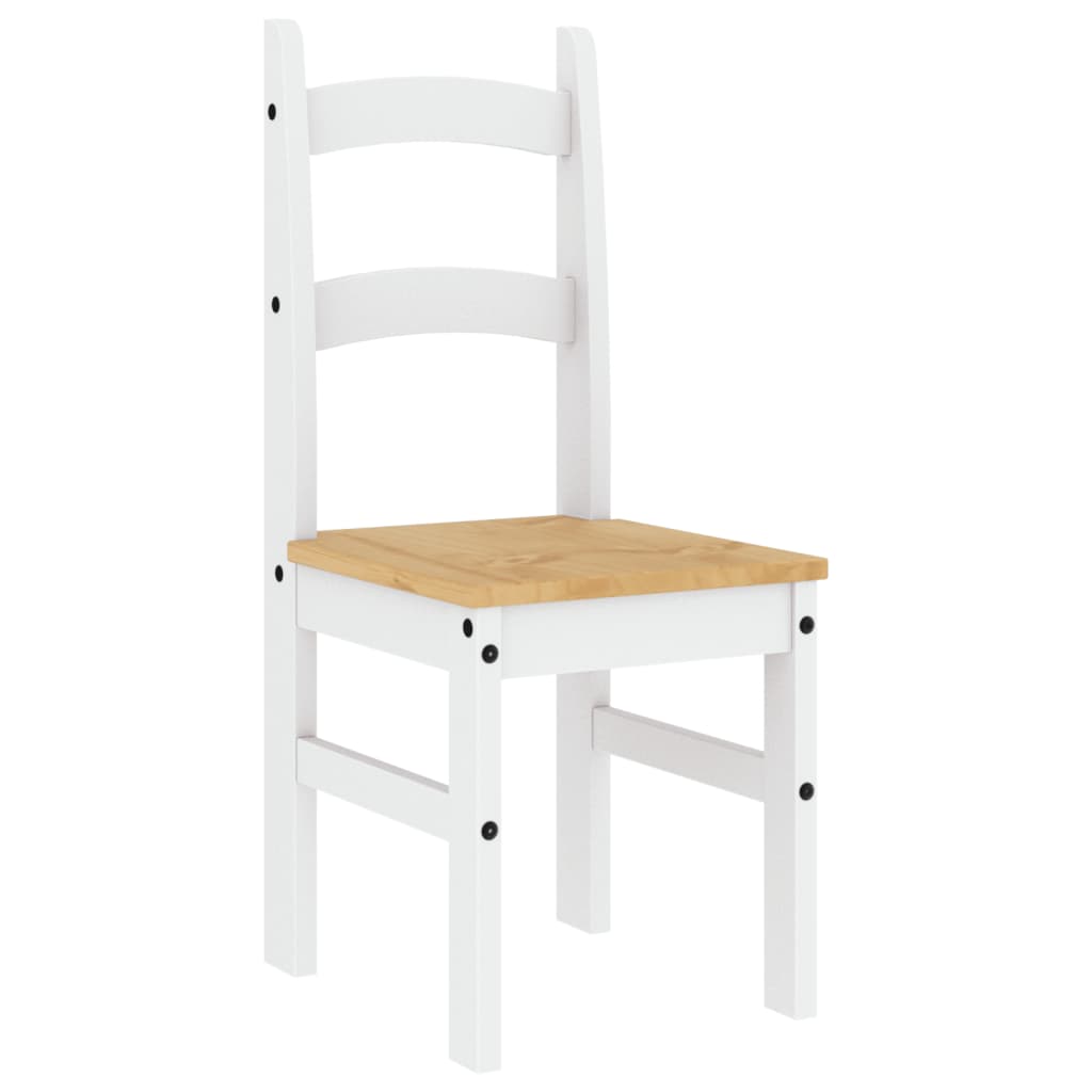 Blagovaonske stolice 2 kom bijeli 40x46x99 cm masivne borovine