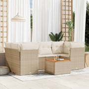 7-dijelni set vrtnih sofa od poliratana s jastucima bež