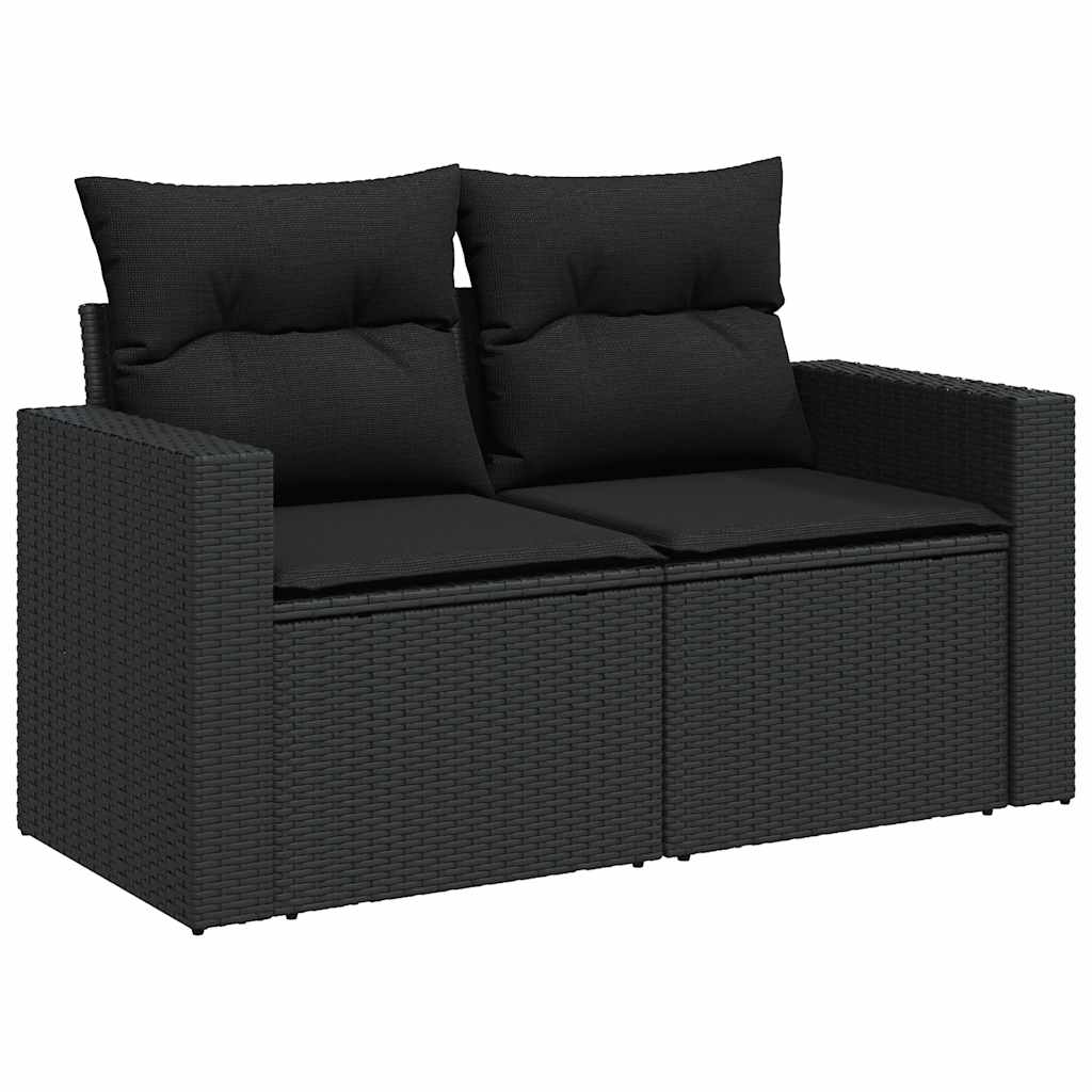 12-dijelni set vrtnih sofa od poliratana s jastucima crni