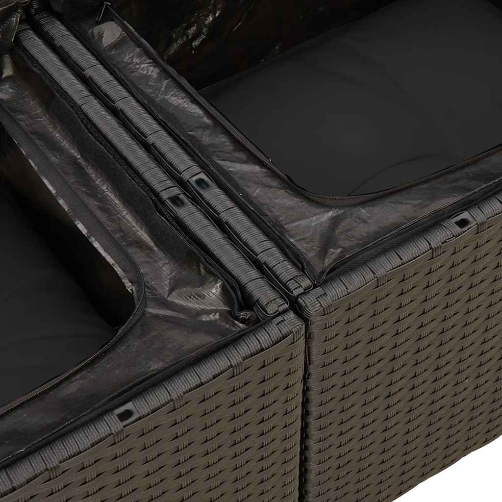 12-dijelni set vrtnih sofa od poliratana s jastucima crni