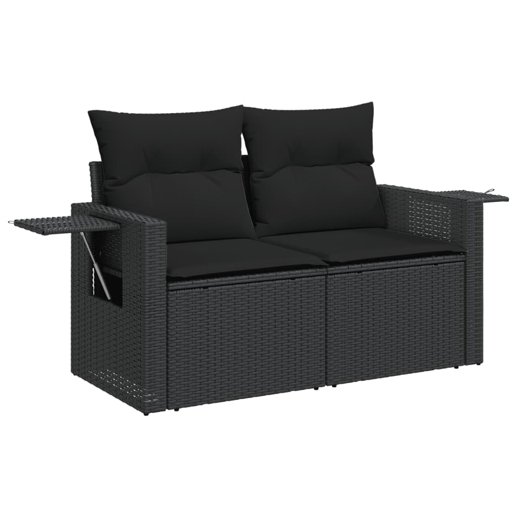 13-dijelni set vrtnih sofa s jastucima poliratan crni