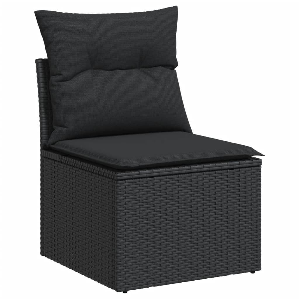 9-dijelni set vrtnih sofa s jastucima crni od poliratana
