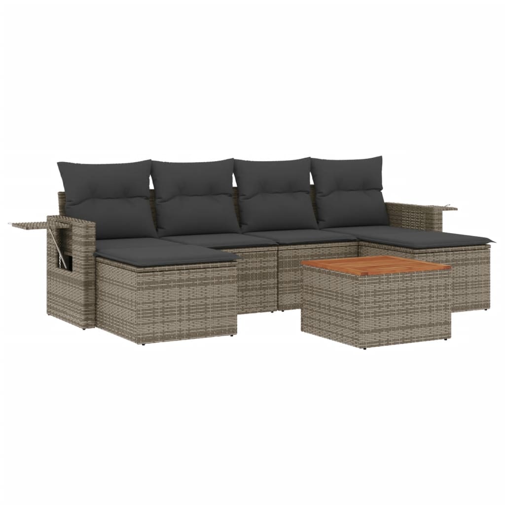 7-dijelni set vrtnih sofa sivi od poliratana