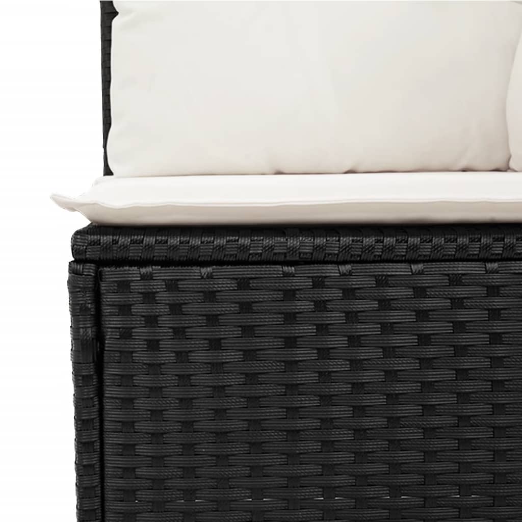 10-dijelni set vrtnih sofa s jastucima crni od poliratana