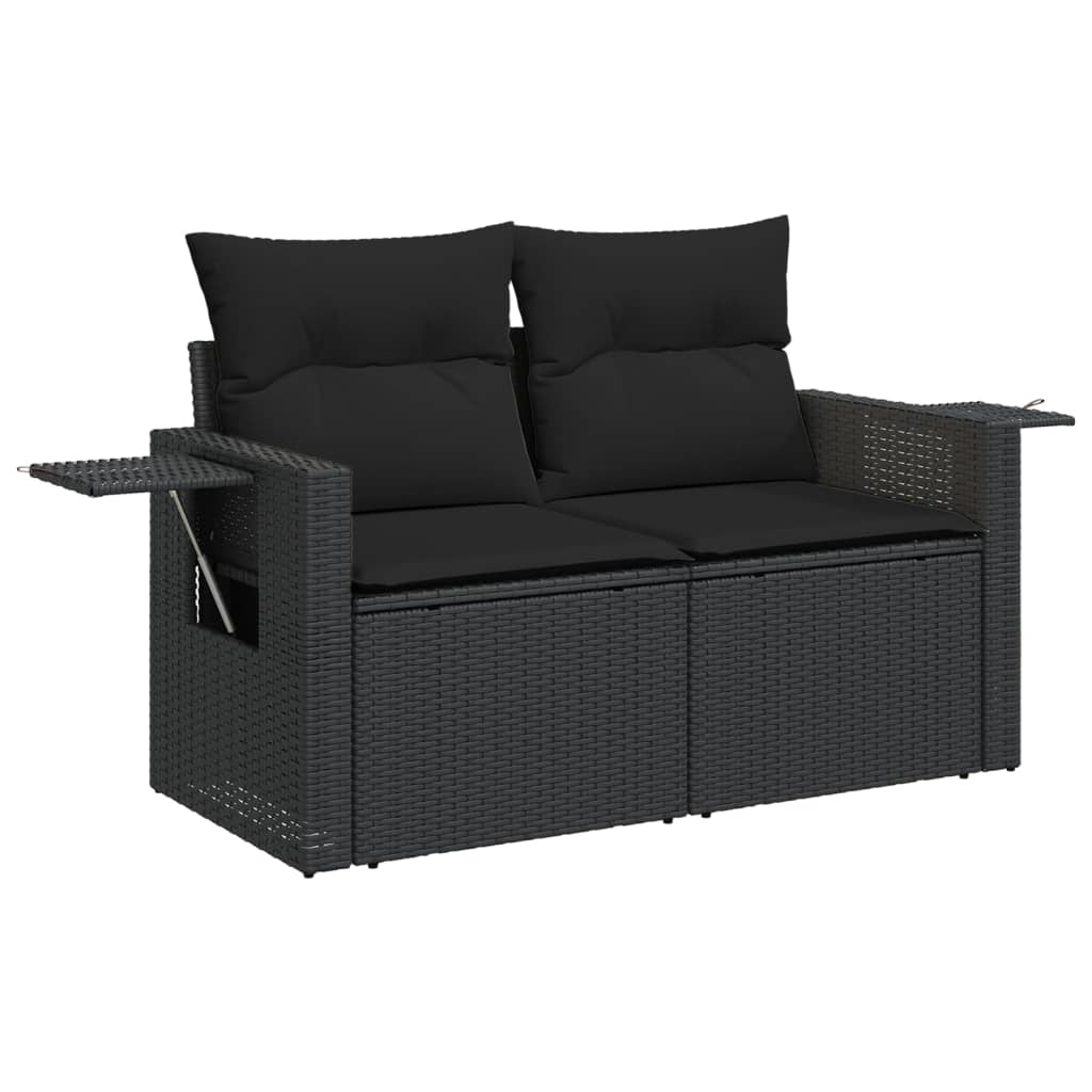13-dijelni set vrtnih sofa s jastucima poliratan crni