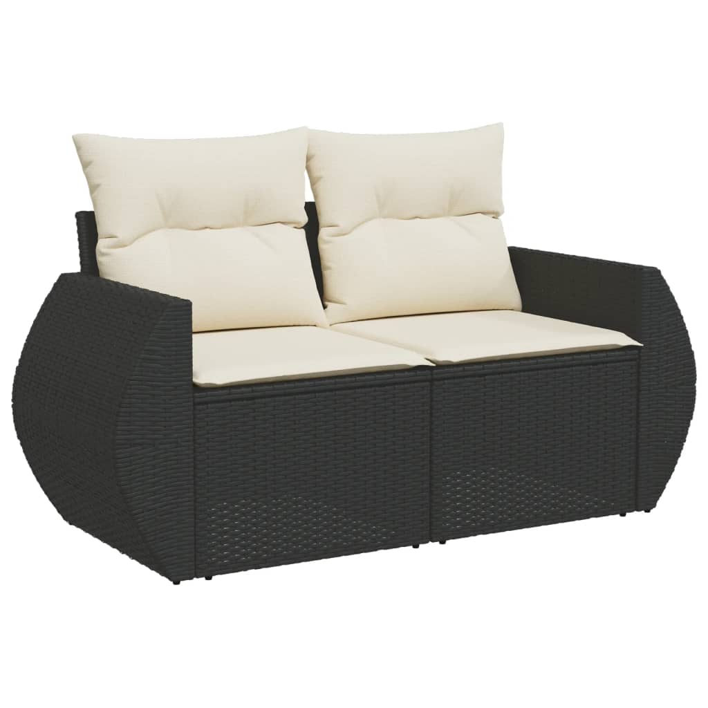 6-dijelni set vrtnih sofa s jastucima crni od poliratana