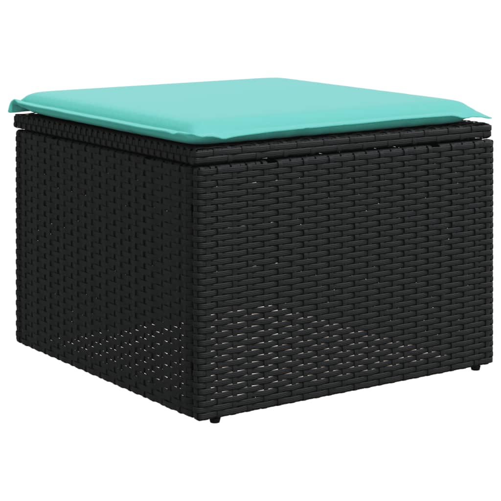 11-dijelni vrtni set s jastucima crni poliratan