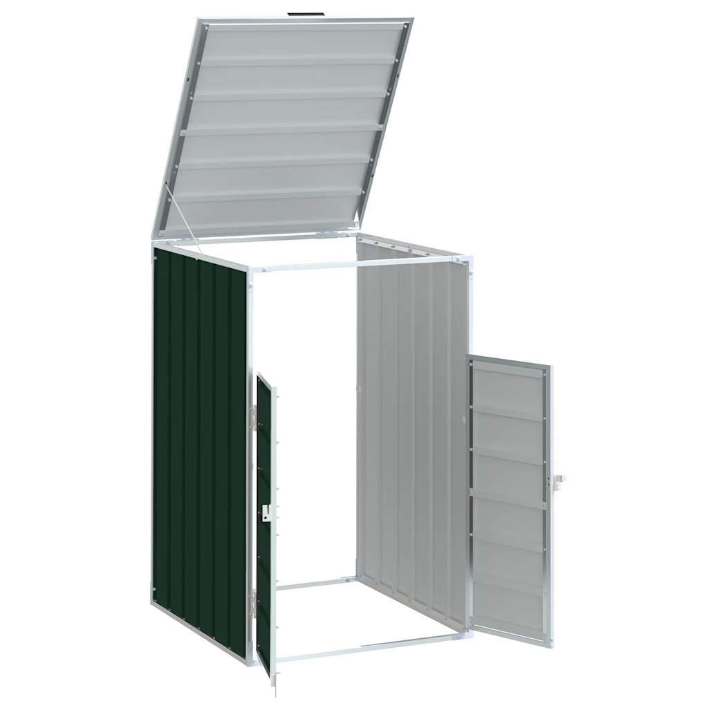 Spremnik za kantu za jednu kantu na kotačiće, zeleni, 72 x 81 x 115 cm, čelik