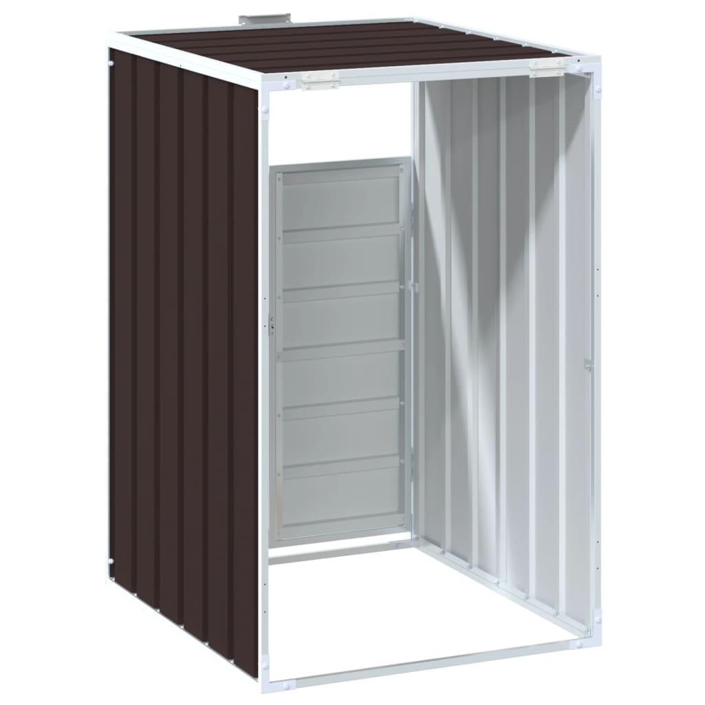 Spremište za 1 kantu za otpad smeđe 72x81x115 cm čelično