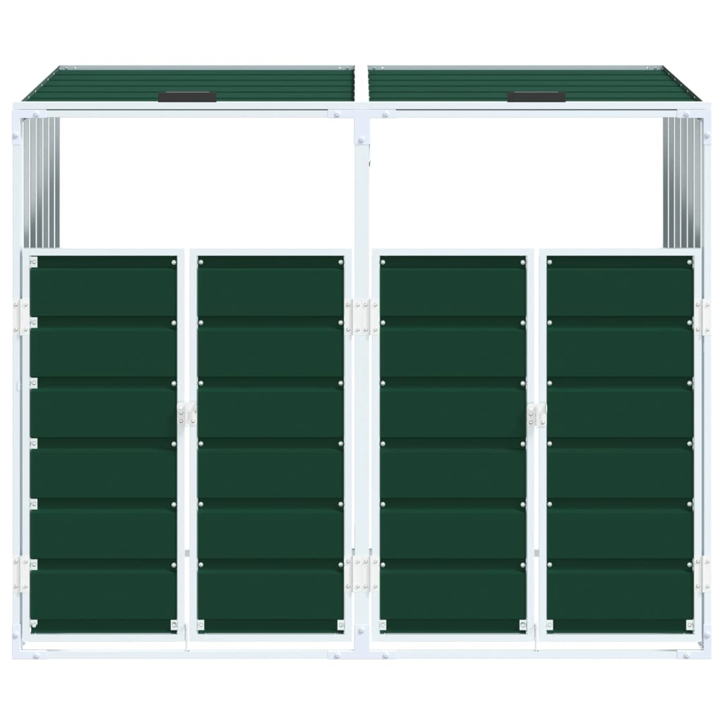 Spremište za 2 kanta za otpad zelena 144x81x113 cm čelično