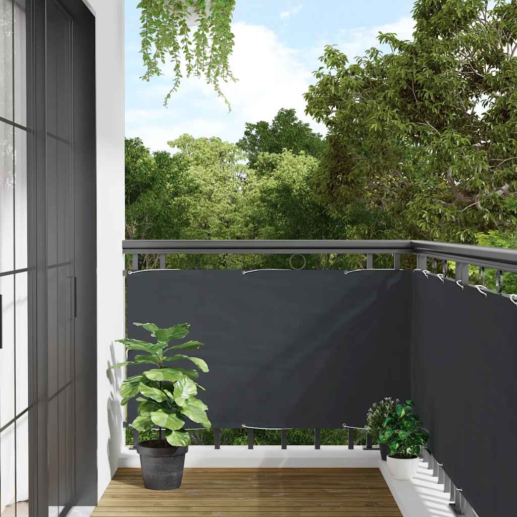 Balkonski zaslon za privatnost antracit 400 x 75 cm PVC