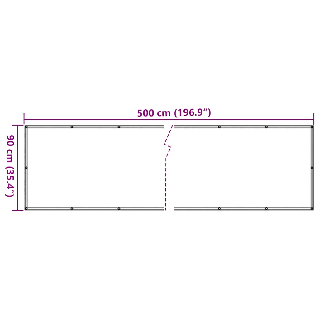 Balkonski zaslon za privatnost sivi 500 x 90 cm PVC