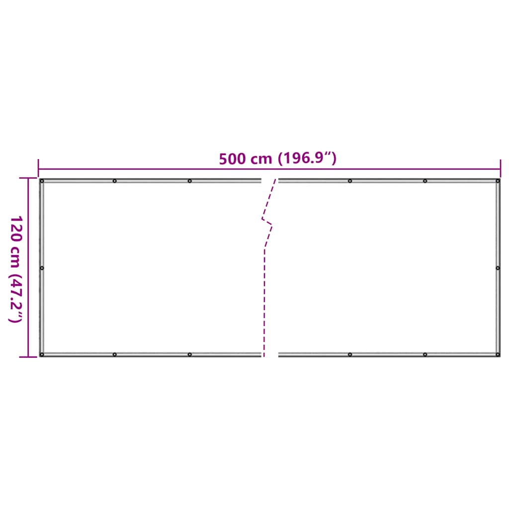 Balkonski zaslon za privatnost antracit 500 x 120 cm PVC