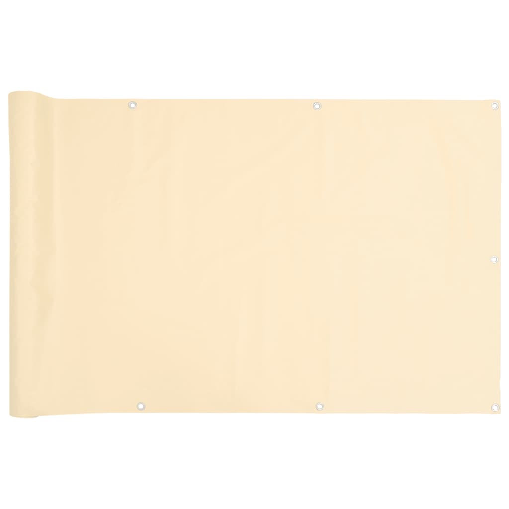 Balkonski zaslon za privatnost krem 500 x 120 cm PVC