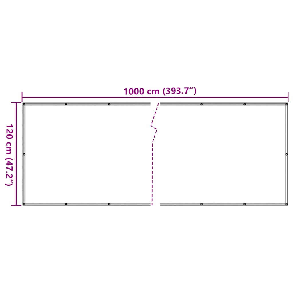 Balkonski zaslon za privatnost krem 1000 x 120 cm PVC