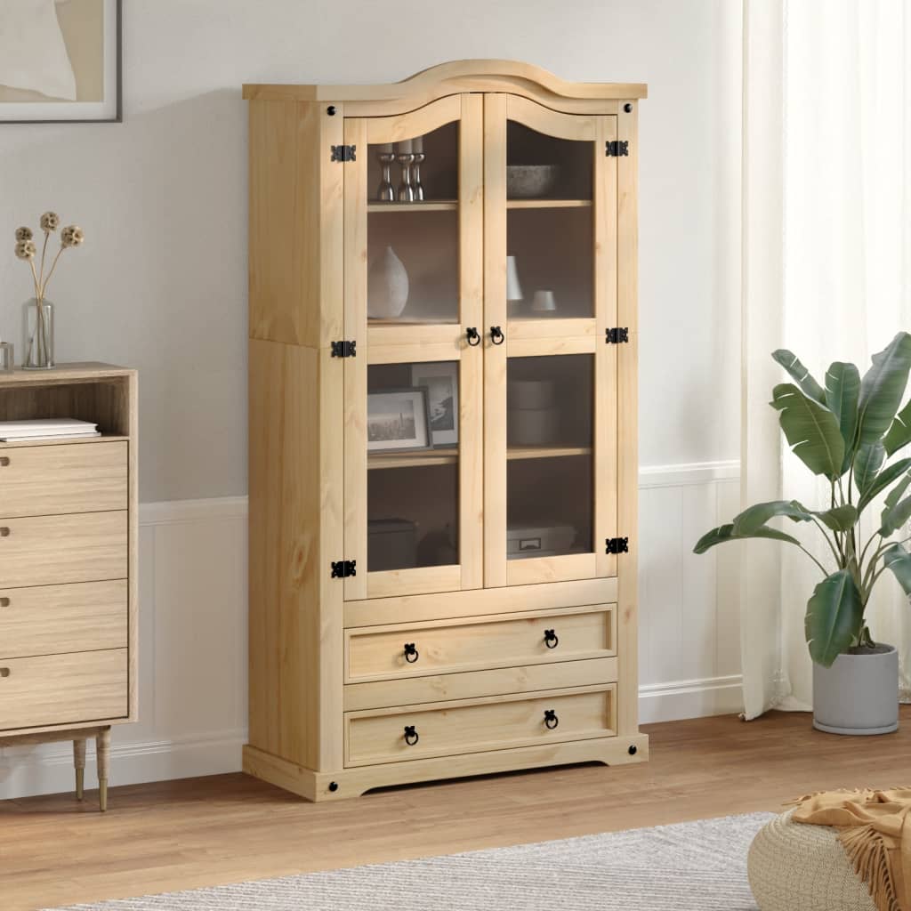 Vitrina sa staklom Corona 99x43x187 cm masivna borovina