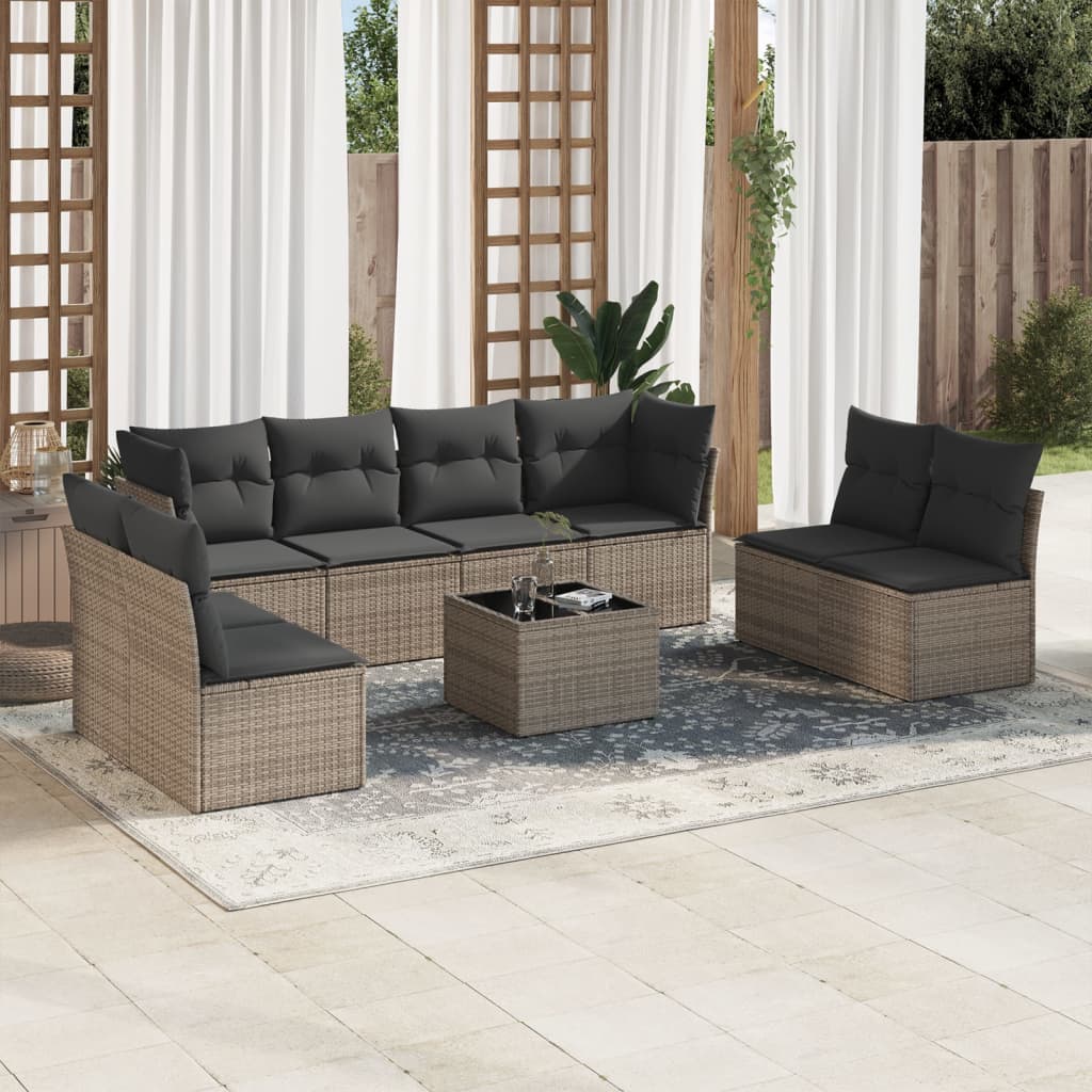 9-dijelni set vrtnih sofa s jastucima od poliratana