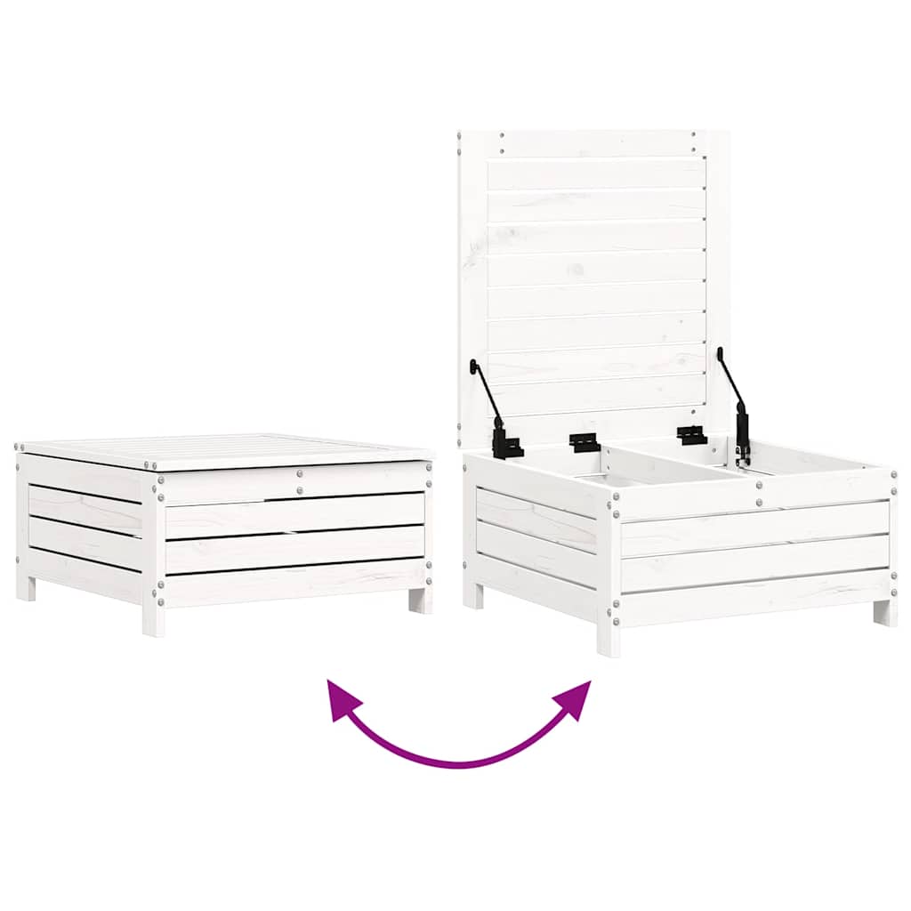 8-dijelni set vrtnih sofa bijeli od masivne borovine