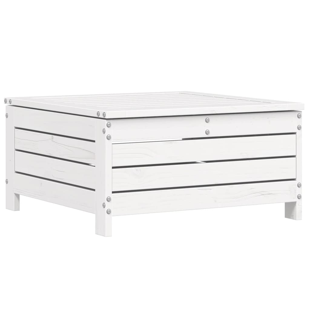 10-dijelni set vrtnih sofa bijeli od masivne borovine