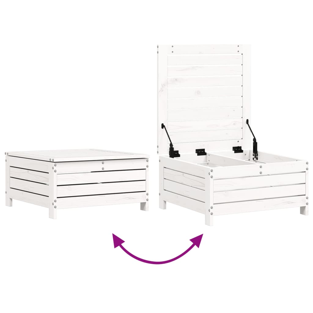 5-dijelni set vrtnih sofa bijeli od masivne borovine