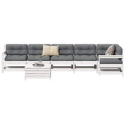 7-dijelni set vrtnih sofa bijeli od masivne borovine