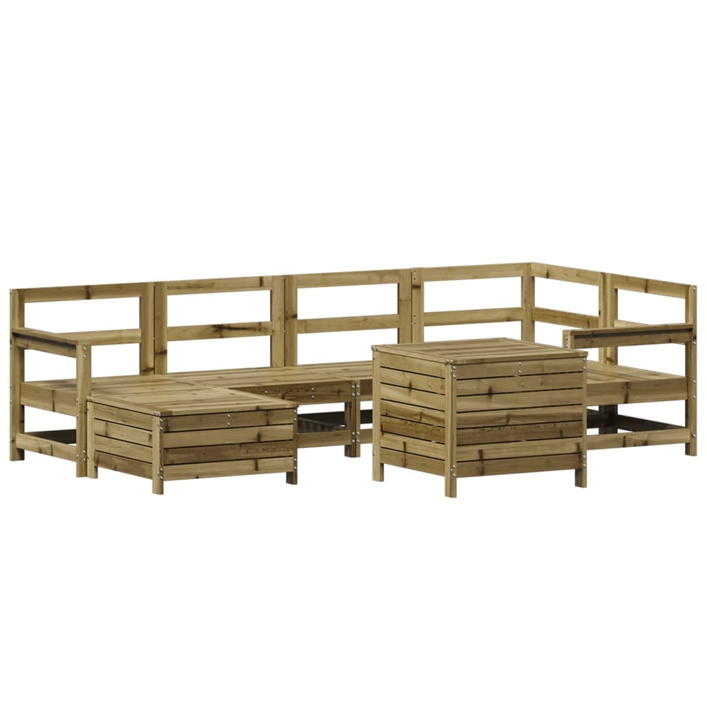 7-dijelni set vrtnih sofa od impregnirane borovine