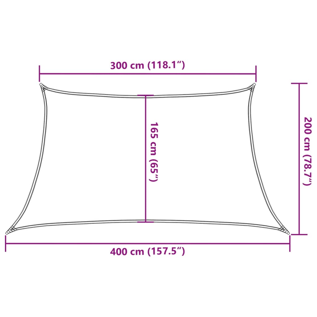 Jedro za zaštitu od sunca 160 g/m² Trapezoidno svijetlosivo 3/4x2 m HDPE