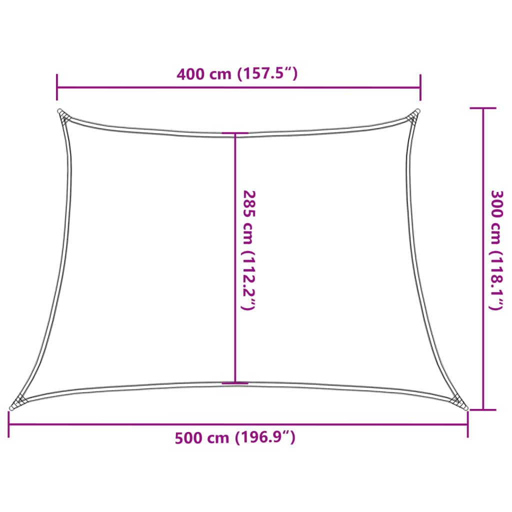 Jedro za zaštitu od sunca 160 g/m² Trapezoidno svijetlosivo 4/5x3 m HDPE