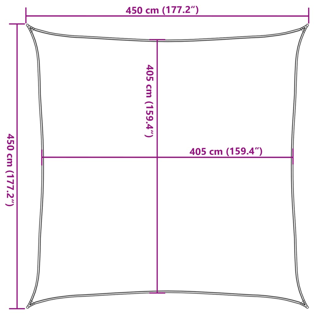 Jedro za zaštitu sunca 160 g/m² terakota pijeska 4,5x4,5m HDPE