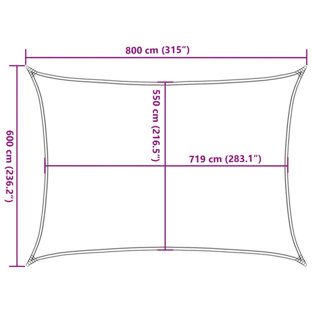 Jedro za zaštitu od sunca 160 g/m² terakota pijeska 6x8 m HDPE