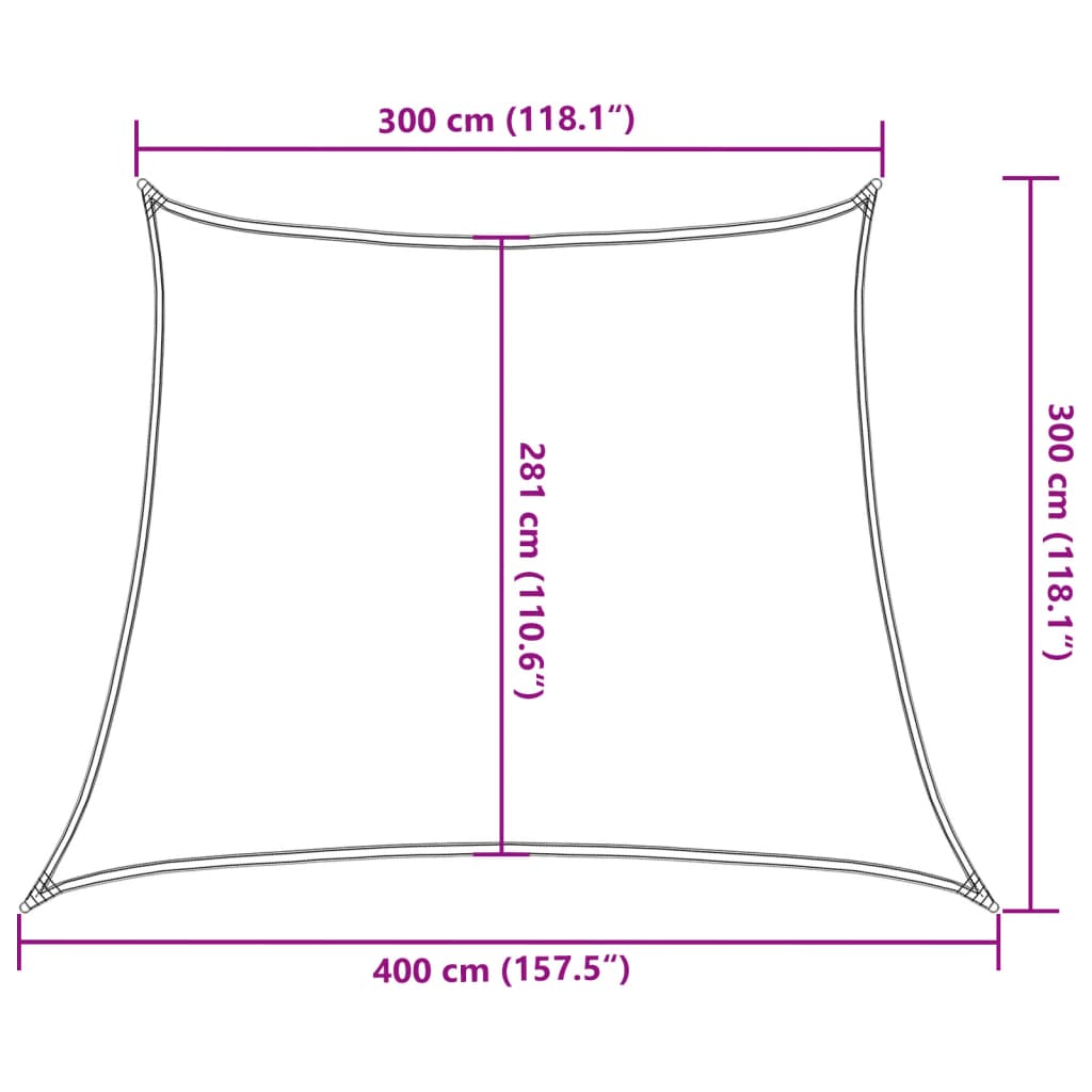 Jedro za zaštitu od sunca 160 g/m² Trapezoidni pijesak 3/4x3 m HDPE