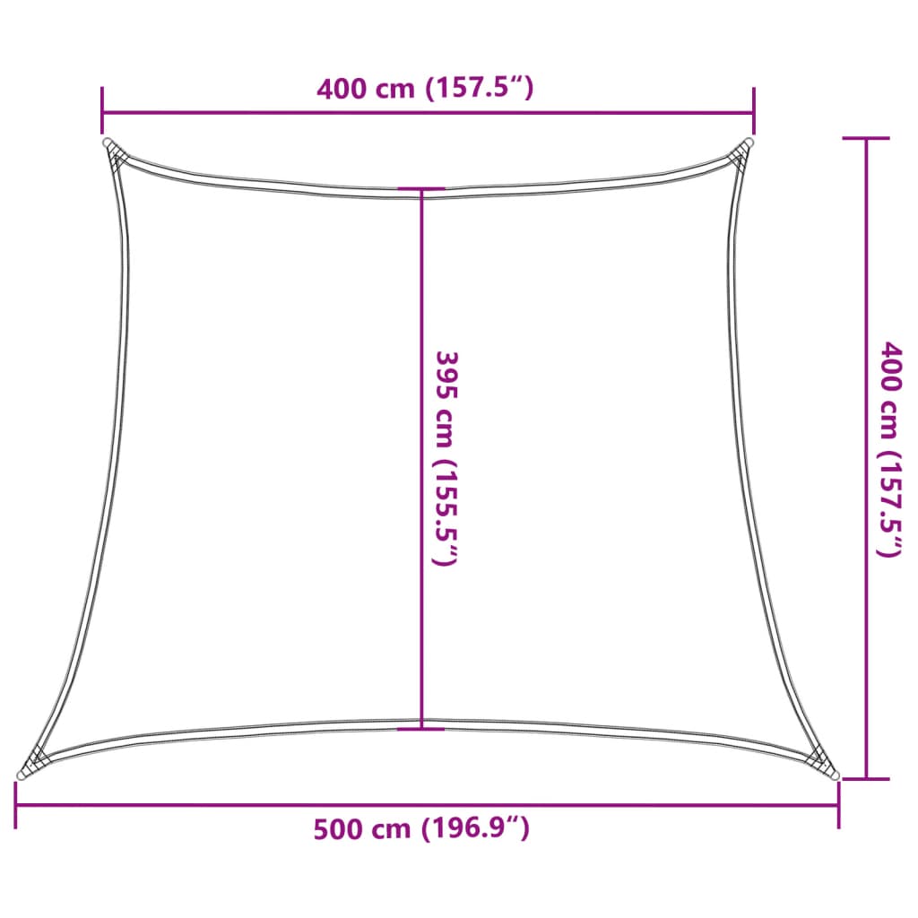 Jedro za zaštitu od sunca 160 g/m² Trapezoidni pijesak 4/5x4 m HDPE