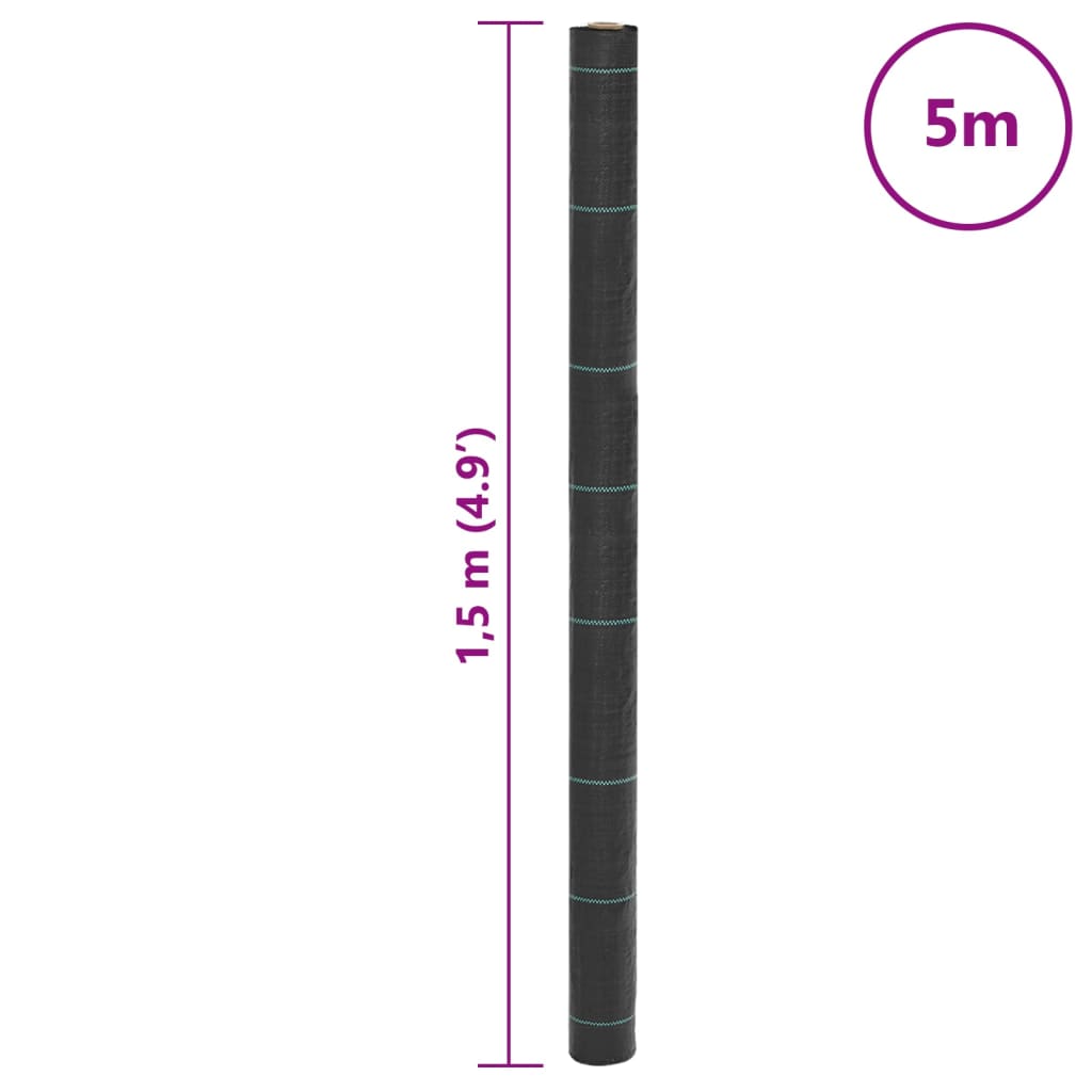 Membrana za korov Crna 1,5x5 m PP