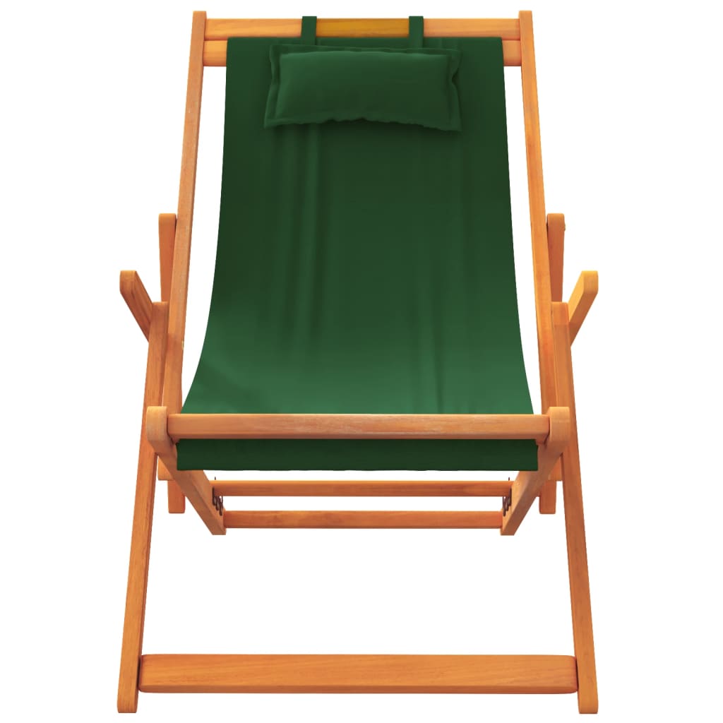 Sklopive stolice za plažu od tkanine 2 kom zelene