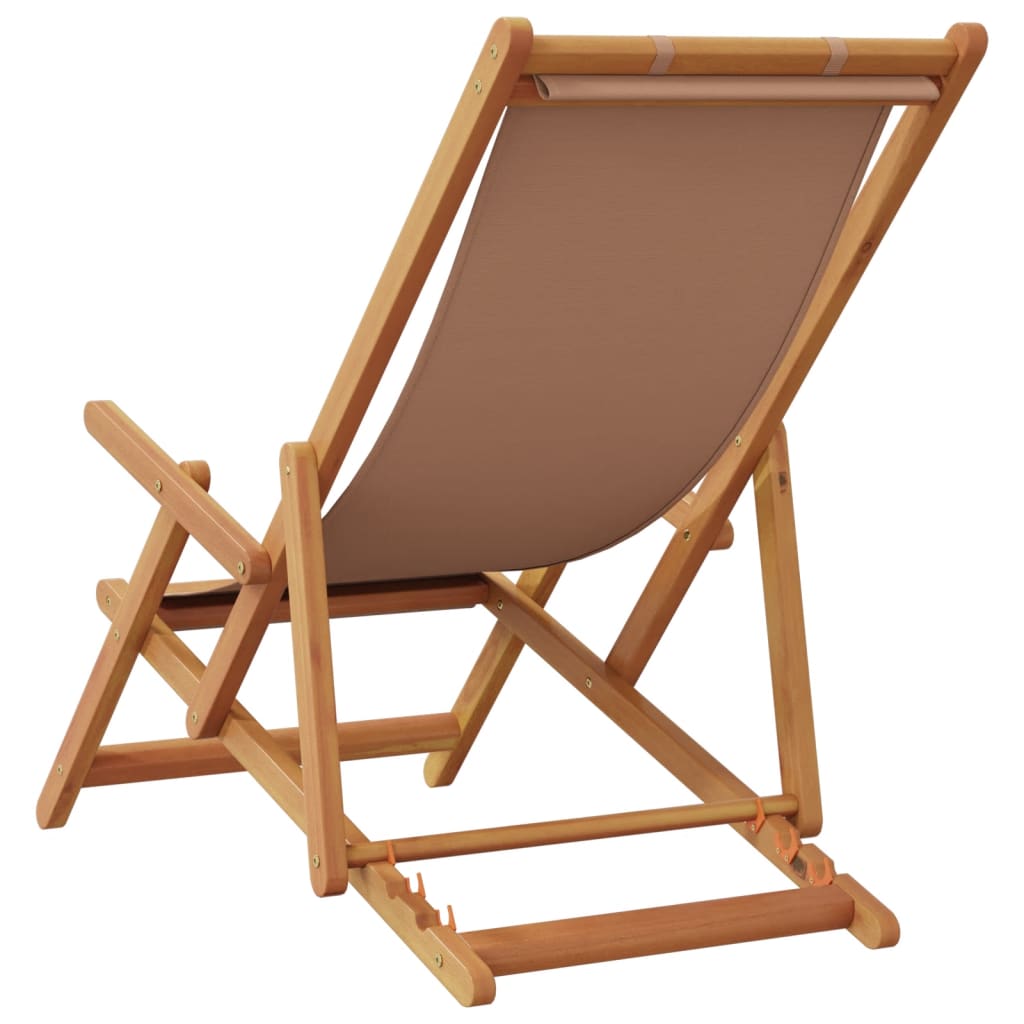 Sklopive stolice za plažu 2kom tkanine i masivno drvo smeđesive