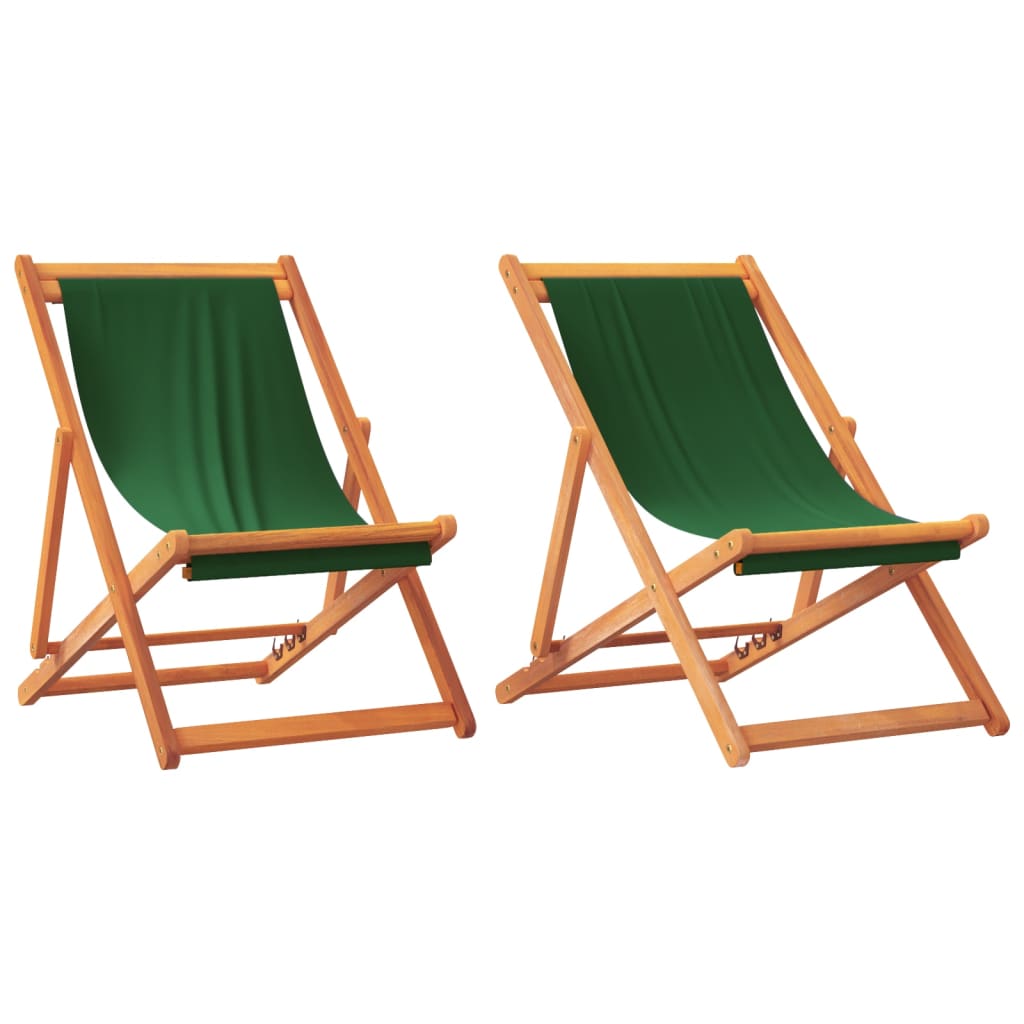 Sklopive stolice za plažu od tkanine 2 kom zelene
