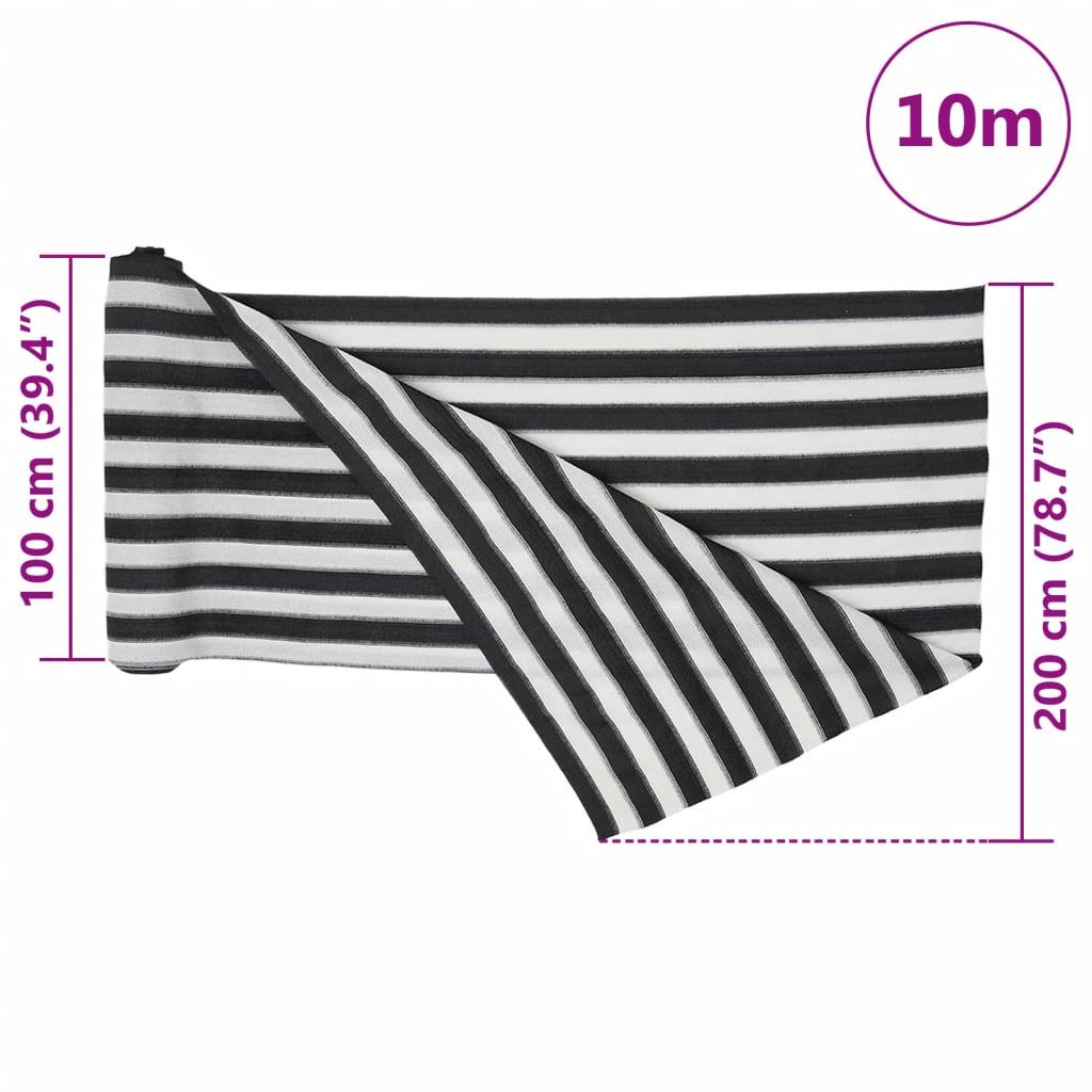 Mreža za privatnost antracit-bijela 2 x 10 m HDPE 75 g/m²