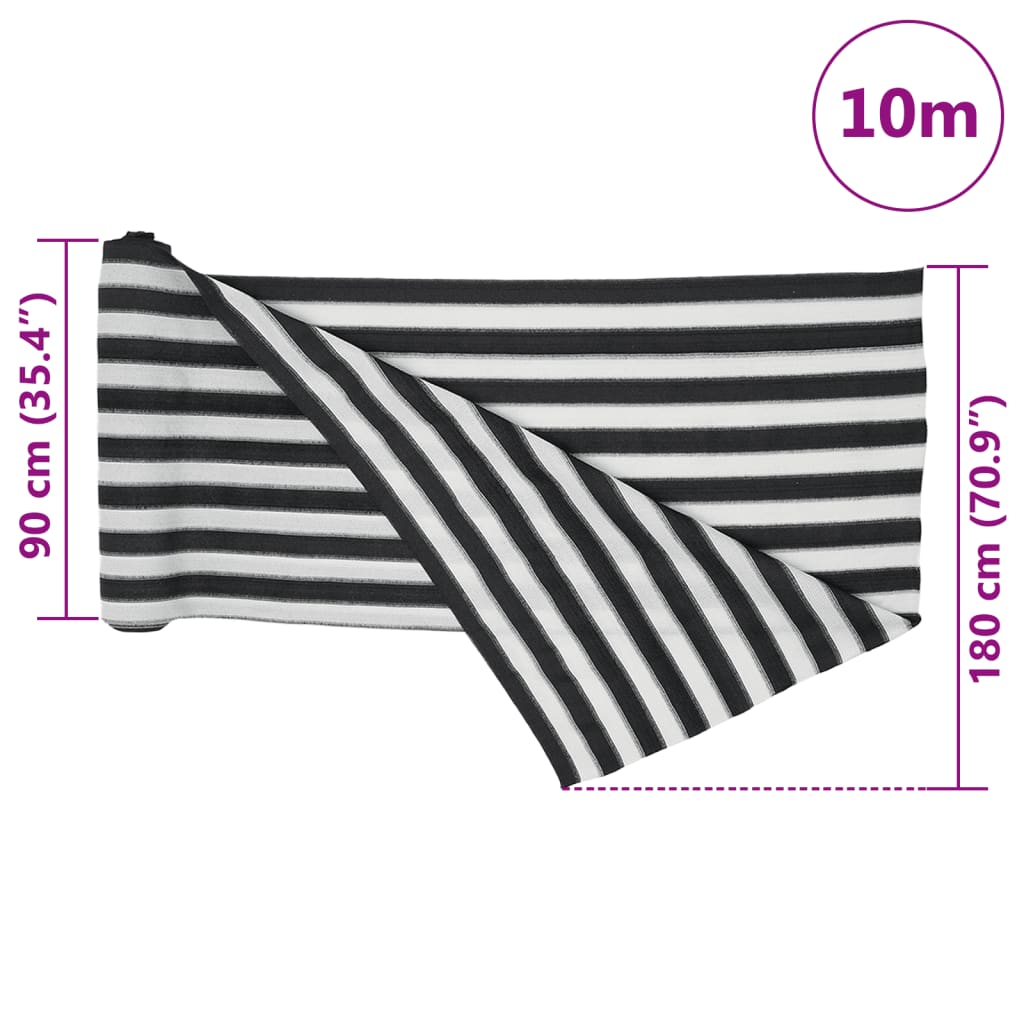 Mreža za privatnost antracit-bijela 1,8 x 10 m HDPE 150 g/m²