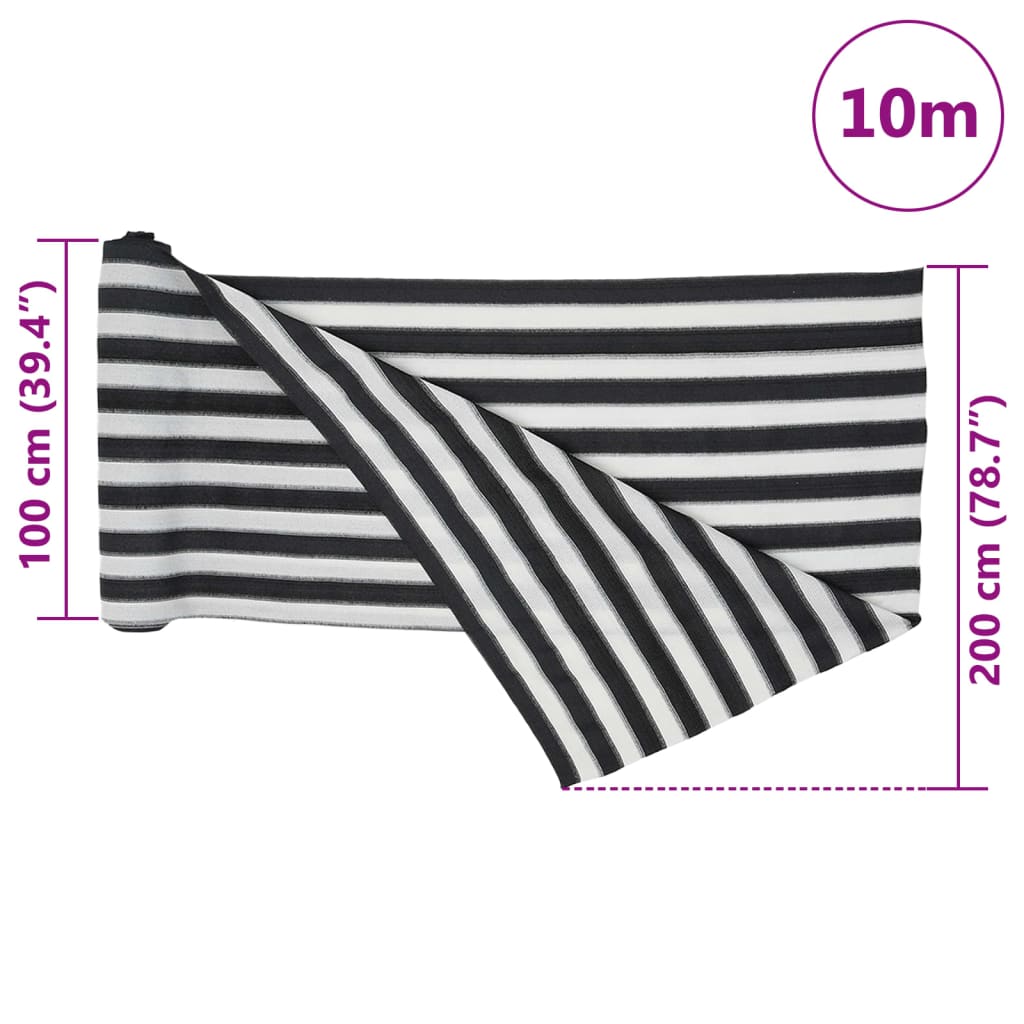 Mreža za privatnost antracit-bijela 2 x 10 m HDPE 150 g/m²