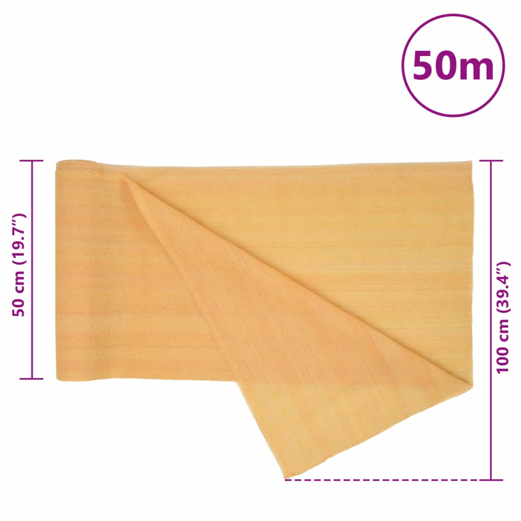 Mreža za privatnost boja pijeska 1 x 50 m HDPE 75 g/m²