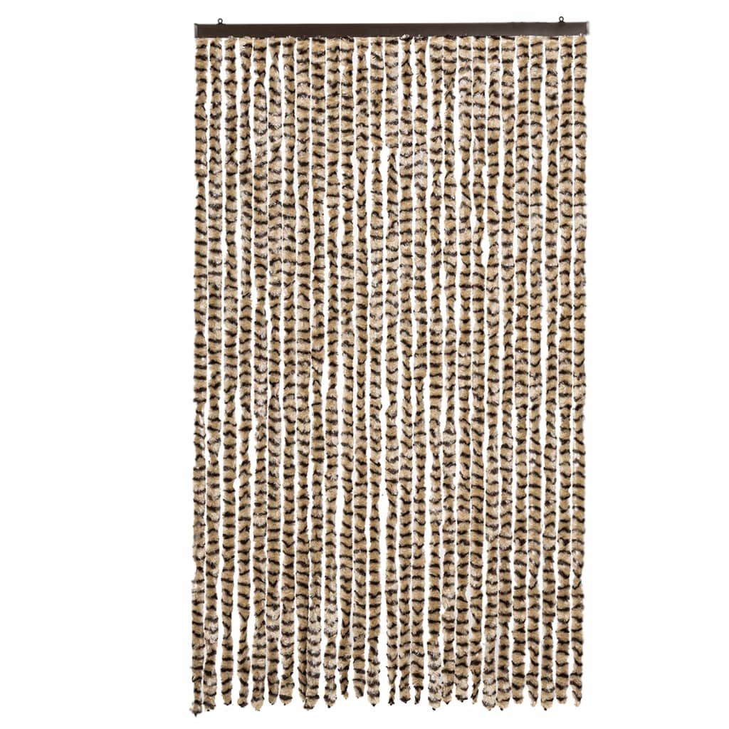 Zastor protiv muha bež i smeđa 118 x 220 cm od šenila